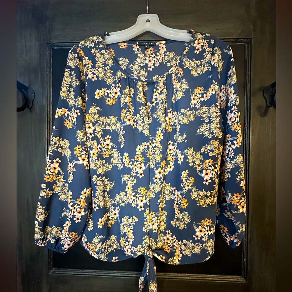 West Kei Casiya Tie Front Blouse, Size M